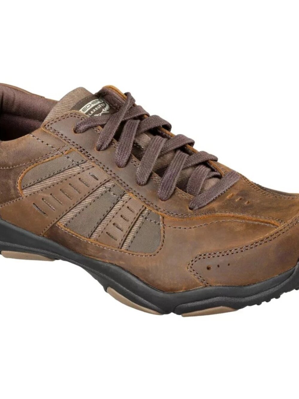 Skechers Larson Nerick Shoes Mens Sz 10 Brown Leather Relaxed Fit Sneakers 64833